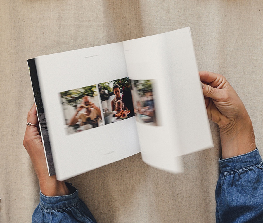 Fotobok med text o bild