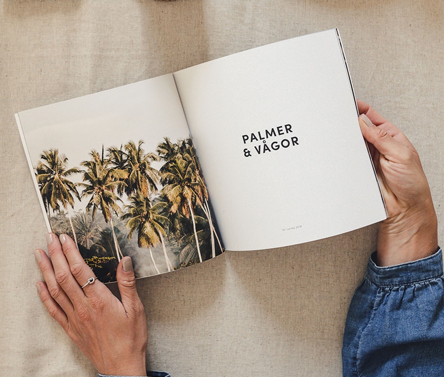 Fotobok med mjukt omsla. Text o bild