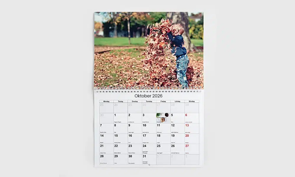 väggkalender 2026 svenska namnsdagar