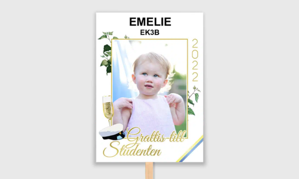 björk guld studentskylt