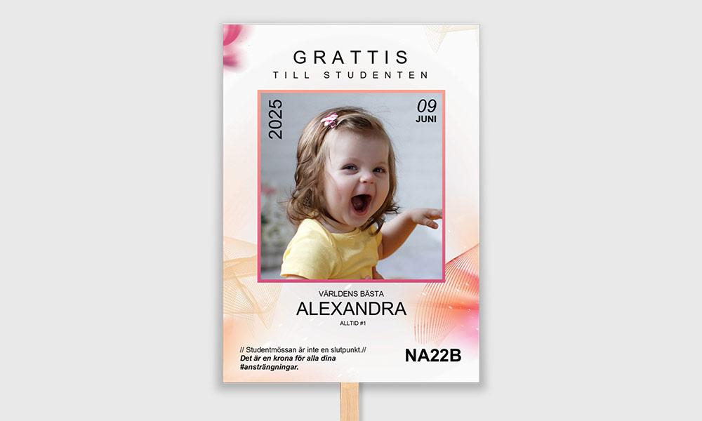 Studentskylt modern design