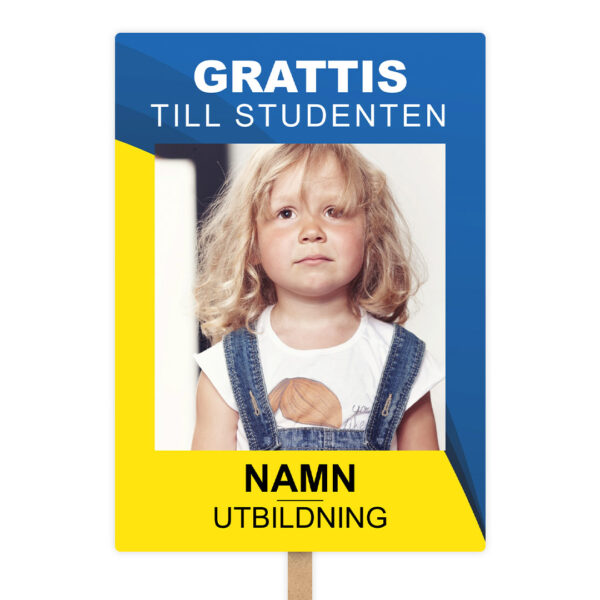 blå gul student plakat