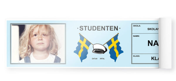 blå student banner
