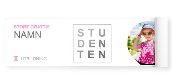 designad banderoll till studenten